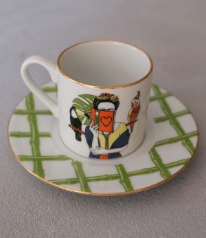 Mavi Şallı Frida Fincan