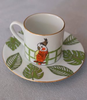 Yeşil Bambulu Papağan Fincan