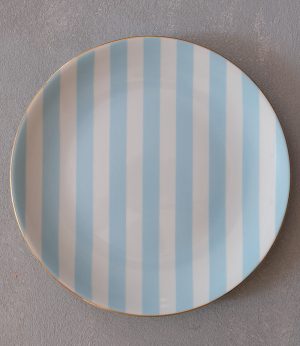 Bebek Mavisi Çizgili Tabak