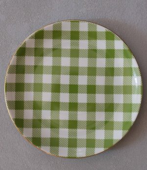 Çam Yeşili Kareli Tabak