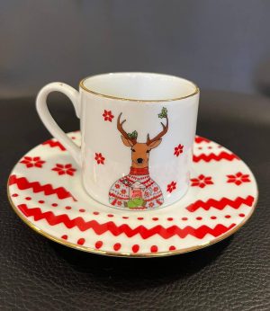 Mavi Kazaklı Geyik Fincan